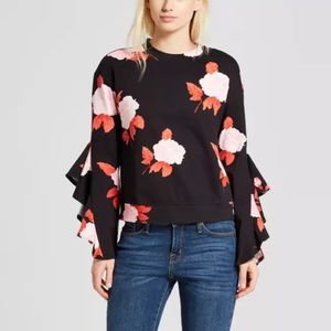 WhoWhatWear | Roses Bell Sleeve Top